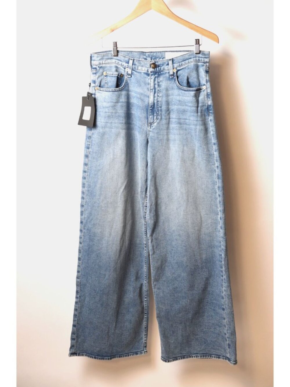rag & bone Light Blue Wide Leg Jeans